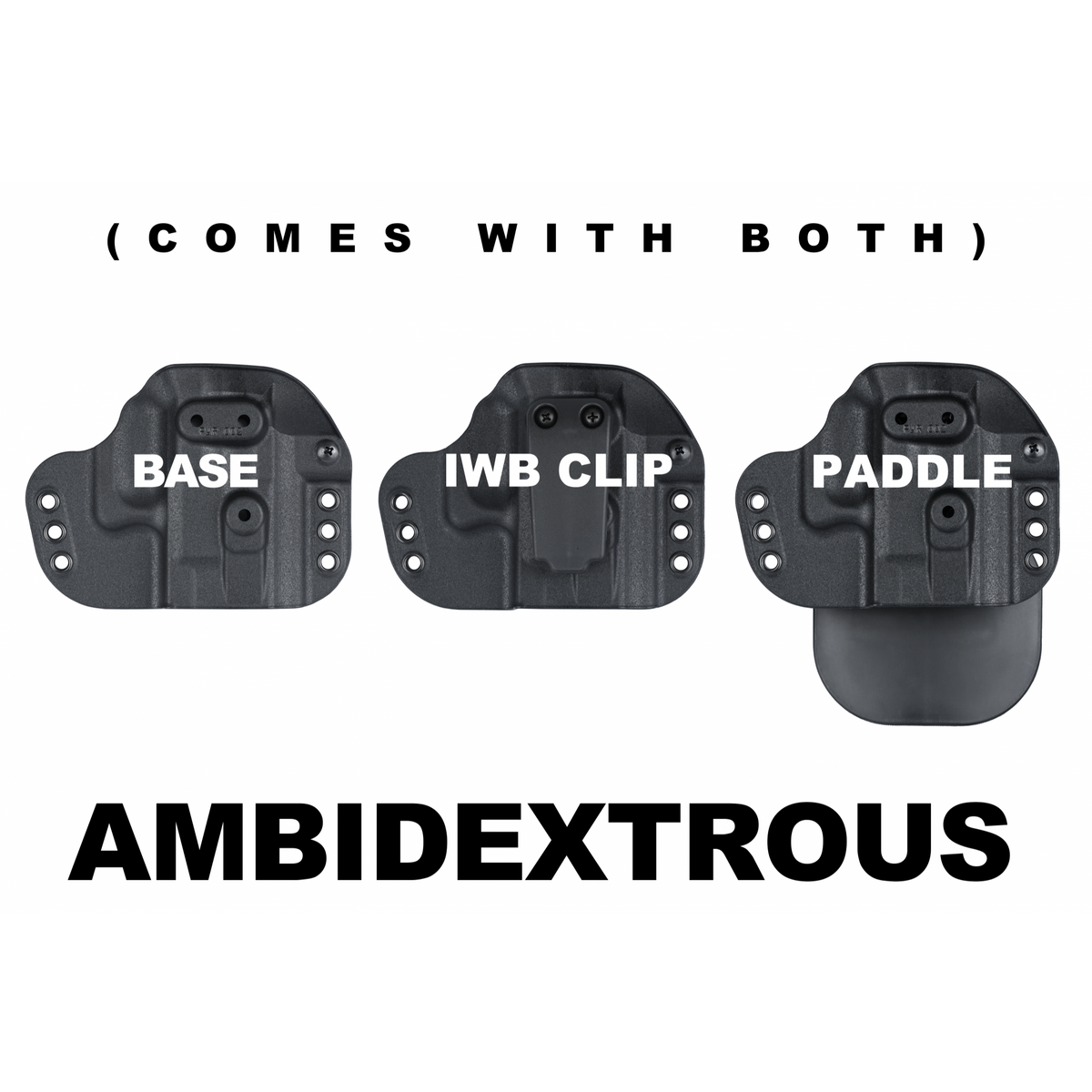 FUNDA HOLSTER UNIVERSAL PARA PISTOLA / FRAME MEDIANO Y LARGO / AMBIDIESTRA / INTERNA Y EXTERNA.