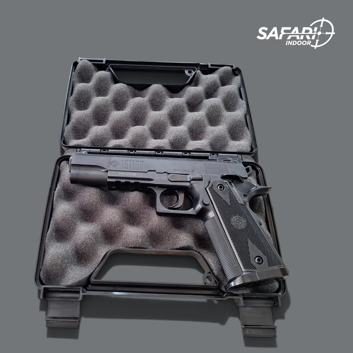 ESTUCHE RIGIDO MTM PARA UNA PISTOLA / CON PORTA CANDADO / ESPUMA PROTECTORA