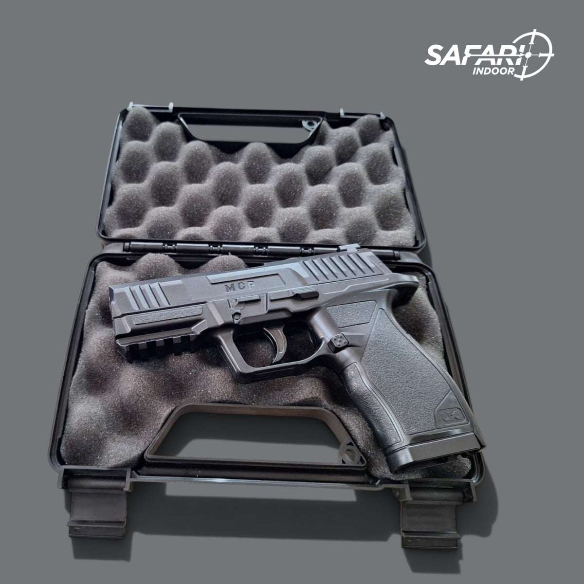 ESTUCHE RIGIDO MTM PARA UNA PISTOLA / CON PORTA CANDADO / ESPUMA PROTECTORA