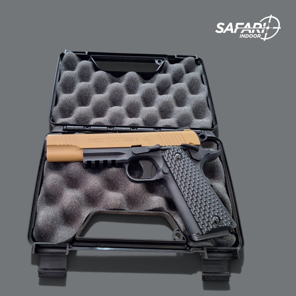 ESTUCHE RIGIDO MTM PARA UNA PISTOLA / CON PORTA CANDADO / ESPUMA PROTECTORA