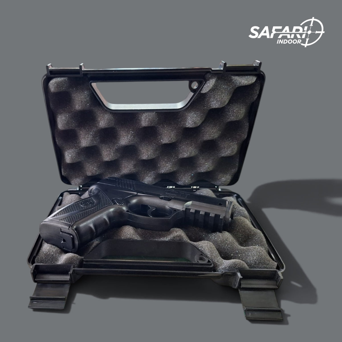 ESTUCHE RIGIDO MTM PARA UNA PISTOLA / CON PORTA CANDADO / ESPUMA PROTECTORA