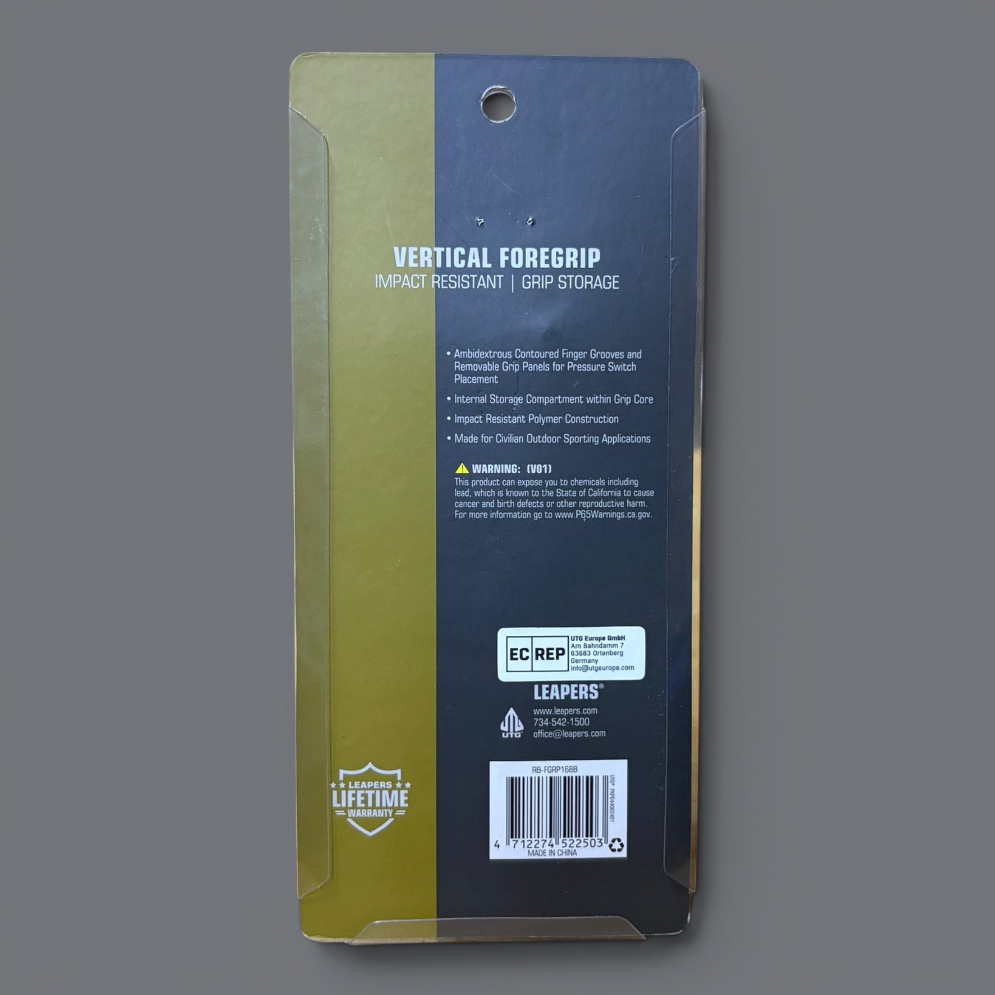 Empuñadura Vertical Utg, Ambidiestra, Delantera, Rb-fgrp168b