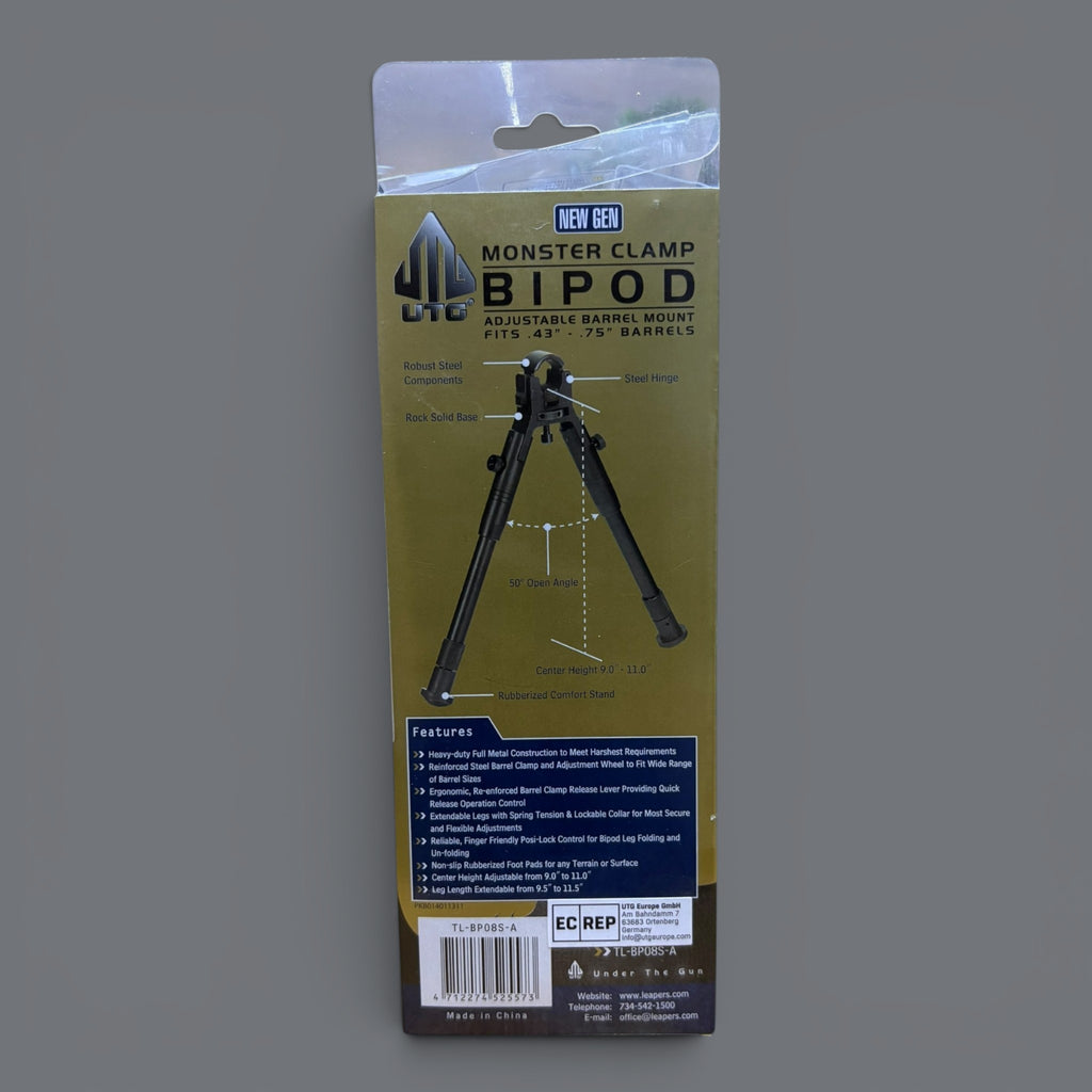 Bípode Con Abrazadera Utg® Pata De Goma, Retráctil