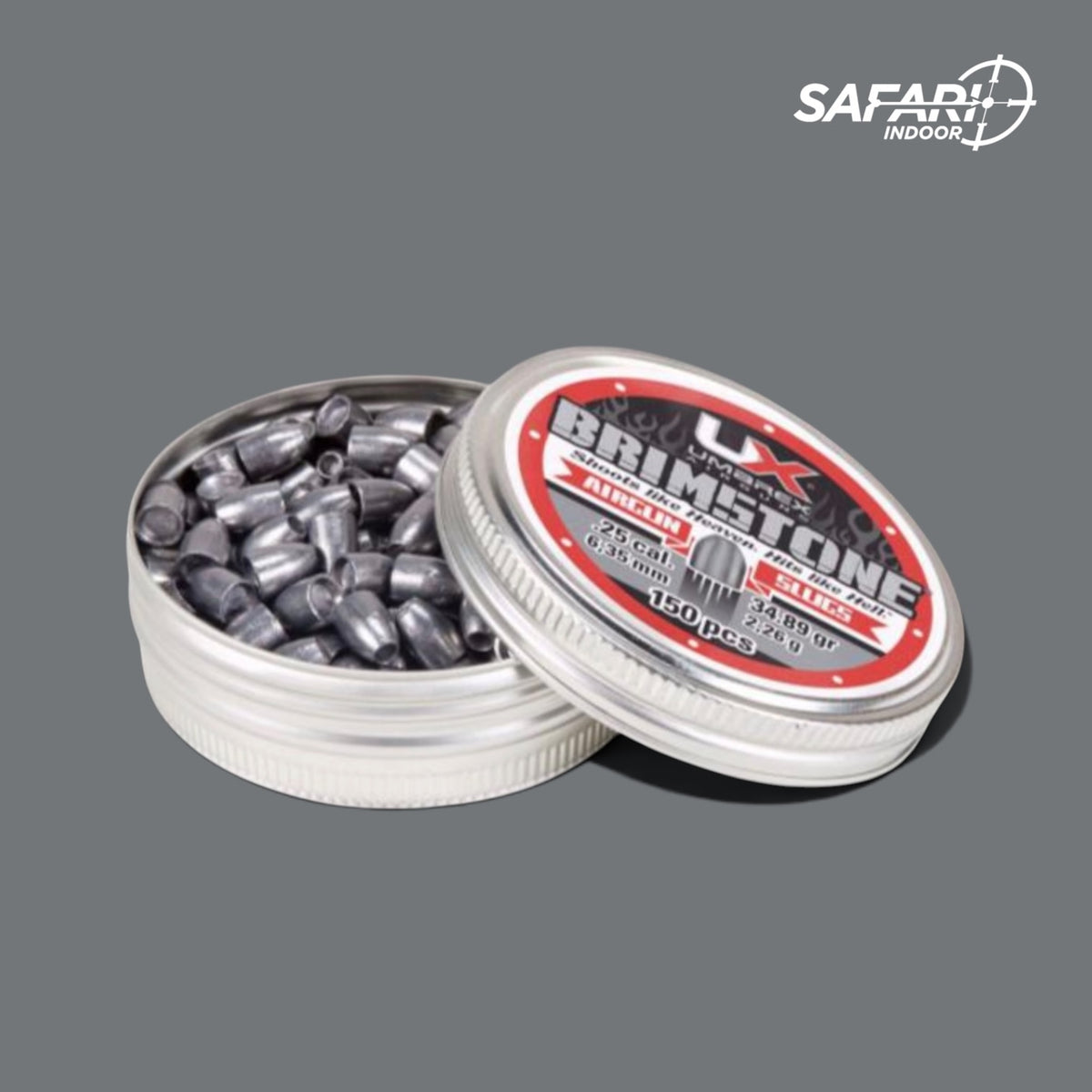 DIABOLO UMAREX BRIMSTONE SLUGS .25 / 6.35 (HOLLOW POINT) / 150 PIEZAS / 34.89 GRS.