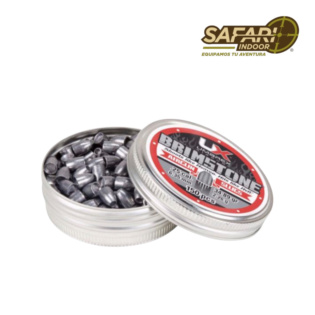 DIABOLO UMAREX BRIMSTONE SLUGS .25 / 6.35 (HOLLOW POINT) / 150 PIEZAS / 34.89 GRS.