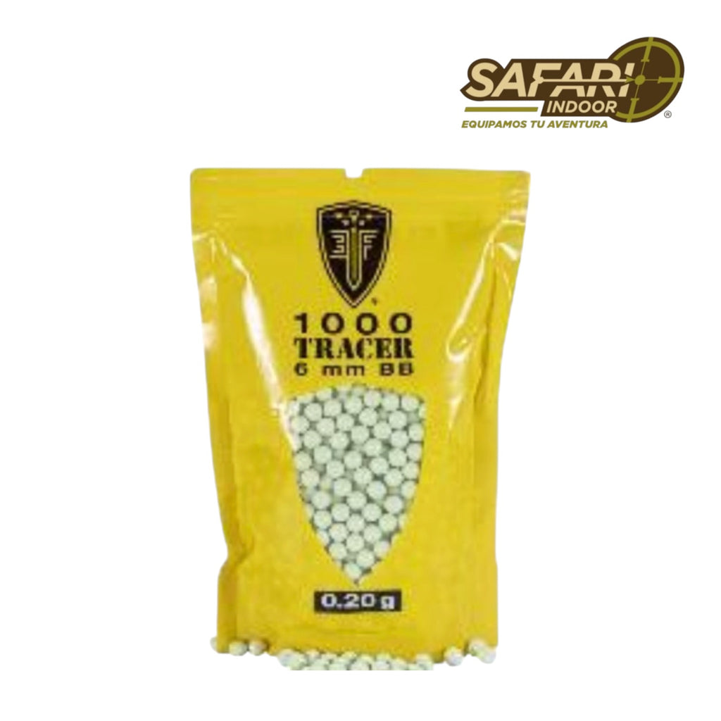 BOLSA DE BBS / TACTICAL FORCE / 6 MM  / .20 GR. / AIRSOFT/  BRILLA EN LA OBSCURIDAD / 1,000 PIEZAS.